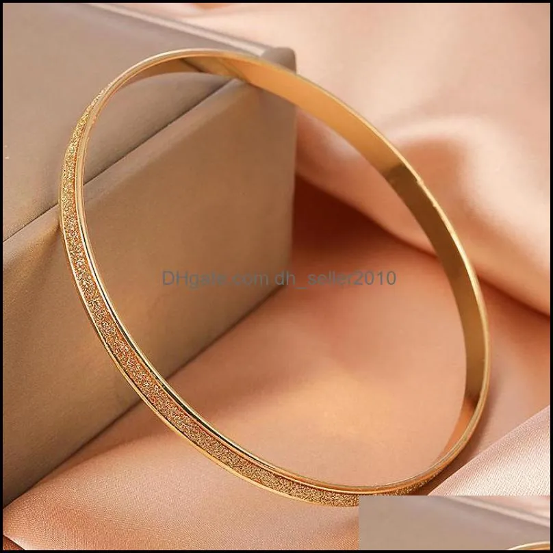 bangle fashion frosted bracelet bangles gold color bracelets korean metal for women jewelry pulseiras femme cf1bangle