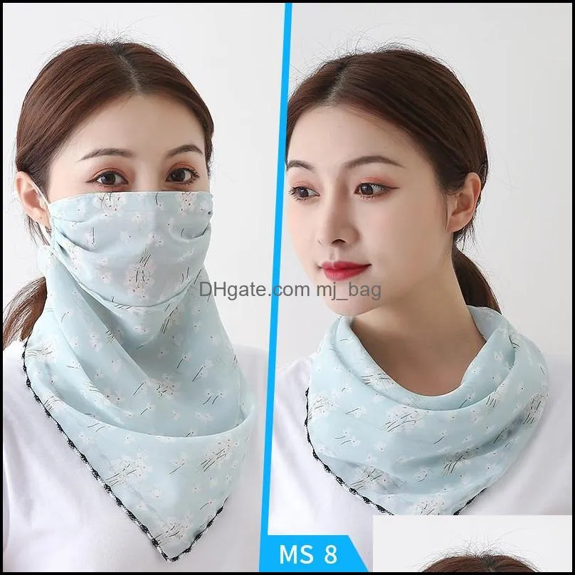 woman sunshade masks scarf chiffon veil ladies summer fashion beach turban dustproof masks veil 45 patterns