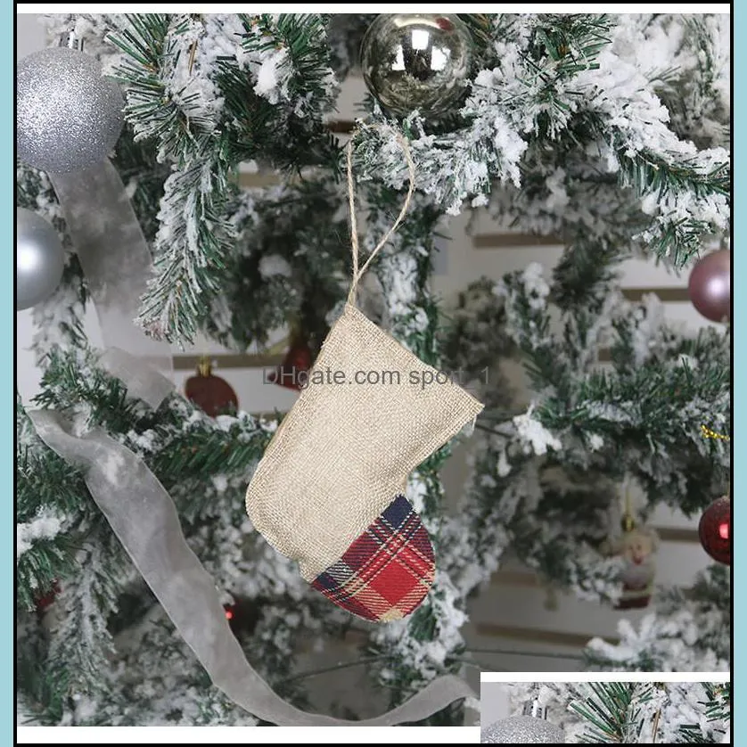 christmas tree burlap ornaments merry christmas tree bell round angle hanging pendant 11x10cm xmas bar home party decor