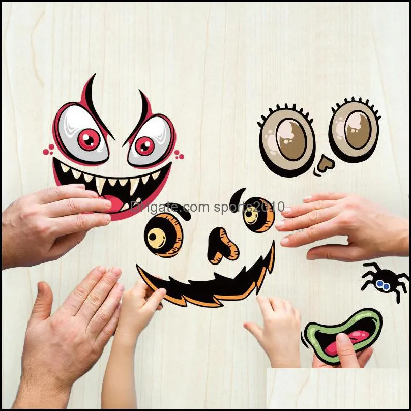 halloween party pumpkin stickers cute wacky funny pumpkin expressions decorations face decals gift for kids