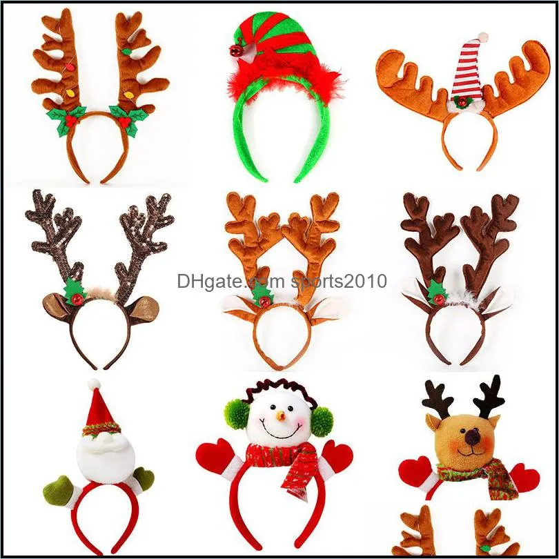 christmas headband reindeer antlers merry xmas party costume hairbands holiday decoration