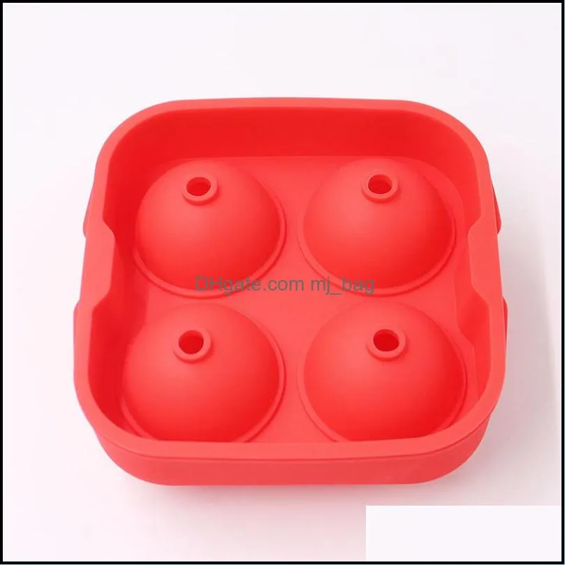 bar ice cube tray sphere mold 4 holes ices tube silicone food grade whiskey ball mould