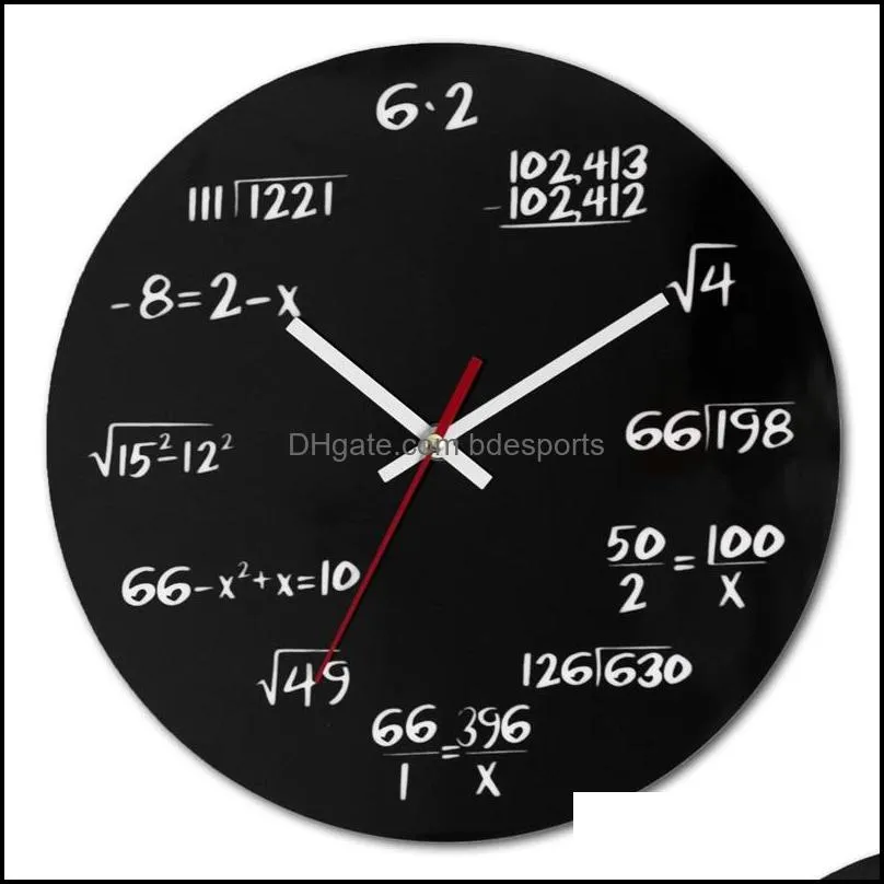 acrylic math wall clock fashion notticking mute wall clock modern design equation for home office school watch1 662 s2