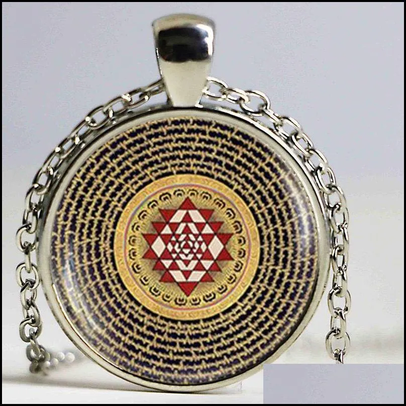 drop fashion buddhist sri yantra pendant necklace sacred geometry sri yantra jewelry jewelry whole1230c