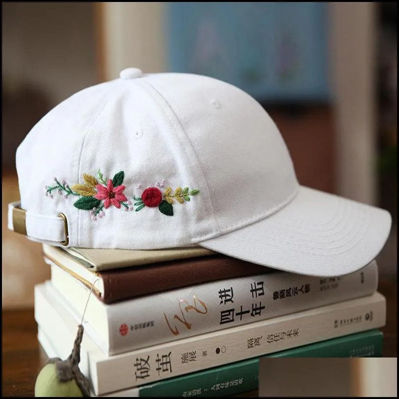 other arts and crafts wholesale diy flower embroidery hat kit with hoop peaked cap cross stitch kits sewing art set handmade needlework