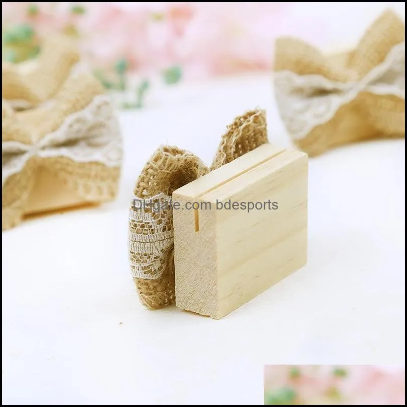 desk card clip forest countryside restoring ancient ways card holder linen cloth bow seat cards wedding celebration articles 3yk p1