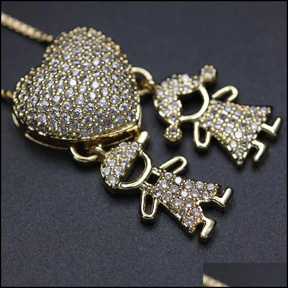 luxury heart boy girl pendant necklace gold color chain colorful zircon chocker necklace kids bohemian women fashion jewelry cz 20304o