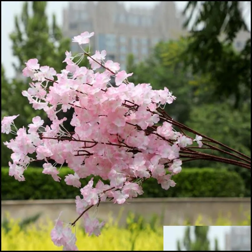 artificial cherry blossom fake flower garland white pink red purple available 1 m/pcs for wedding diy decoration