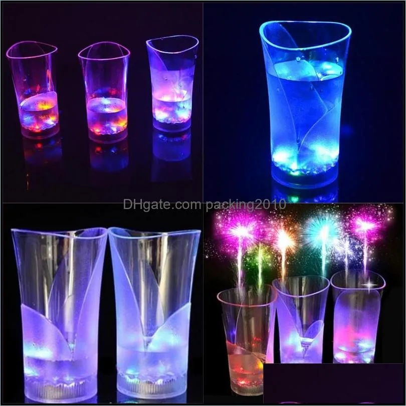 luminescence colorful water cup novelty induction light beer mug multi colors frosted vase cups new arrival 4 4mw l1