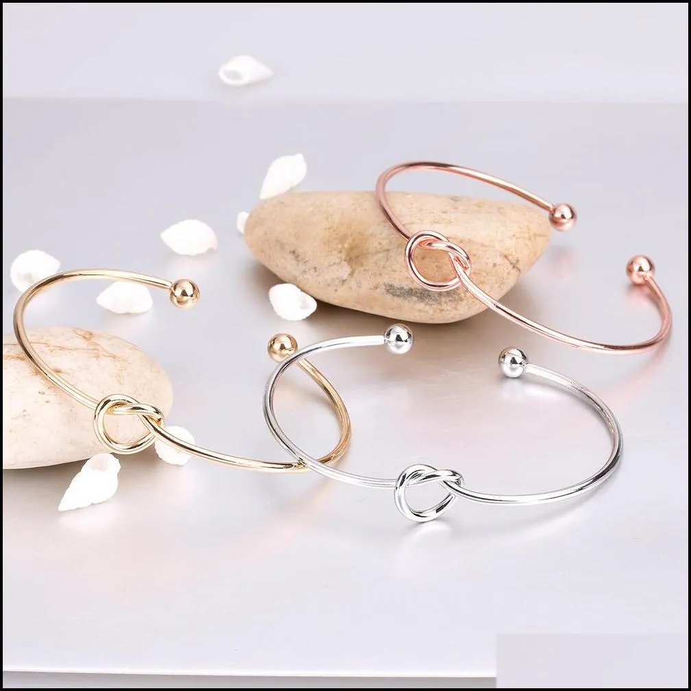 tie knot bracelet bangles simple twist cuff open bangles jewelry adjustable fashion simple bracelet for women jewelry