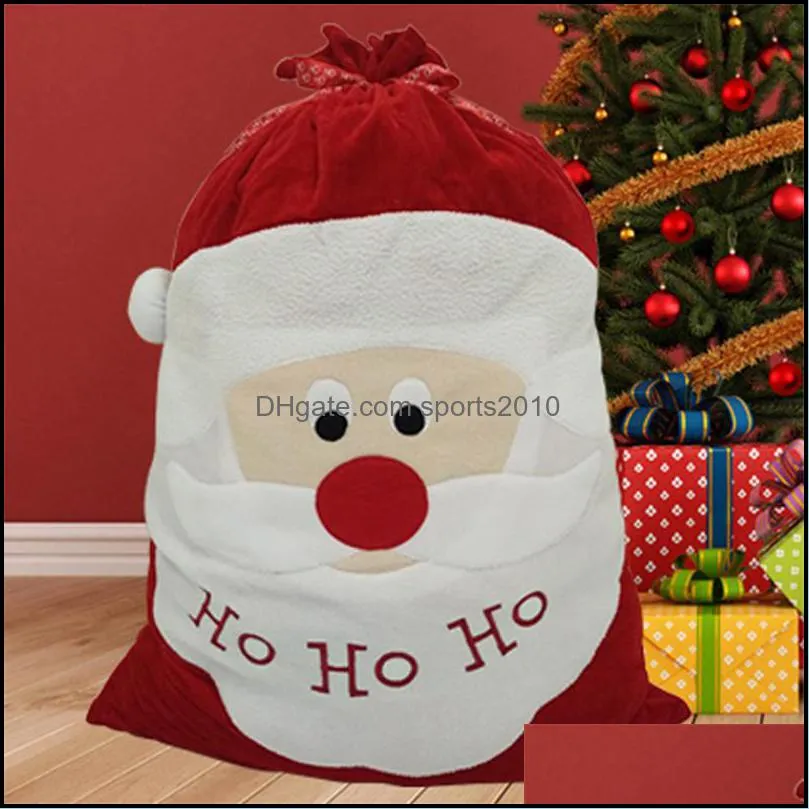 santa velvet present bag xmas new year kids gift candy storage bag kids gift drawstring bags