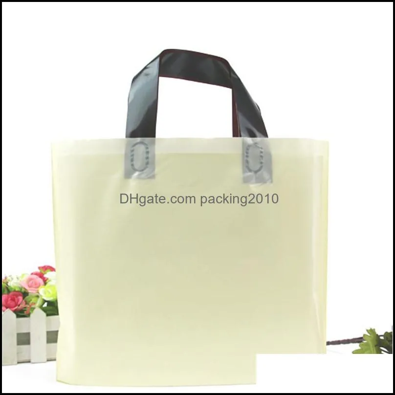 pe plastic shopping bag with handle shopping store clothes gifts bag 45x35add10cm