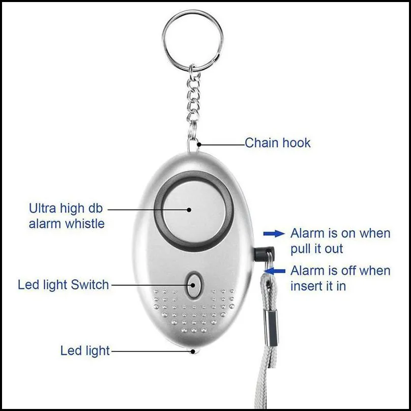 personal alarm 130db scream strong light exposure home essential women elderly and children selfdefense safety protection keychain