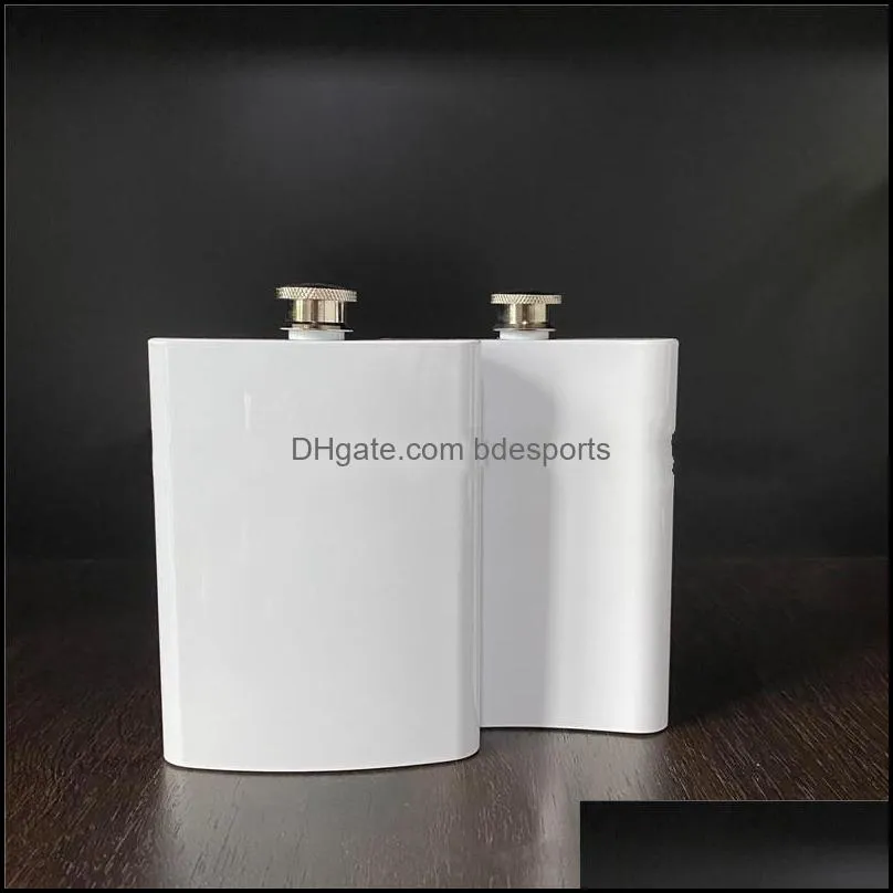8oz white hip flask stainless steel sublimation blank pot diy pocket mini outdoor camping wine bottles drinkware new arrival 12 5bw g2