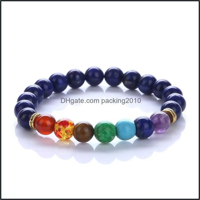 7 chakra bracelet men black lava healing balance beads bracelet natural yoga bracelet men women christmas festival gifts