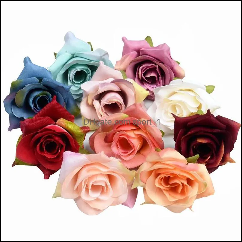 artificial flower silk rose head wedding party home decoration diy wreath scrapbook craft fake rose flower