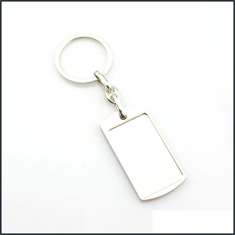 blank diy custom engraved personalized keychain alloy lovers gift keyring creative alloy key chain wholesale jewelry