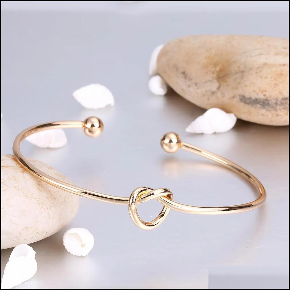 tie knot bracelet bangles simple twist cuff open bangles jewelry adjustable fashion simple bracelet for women jewelry