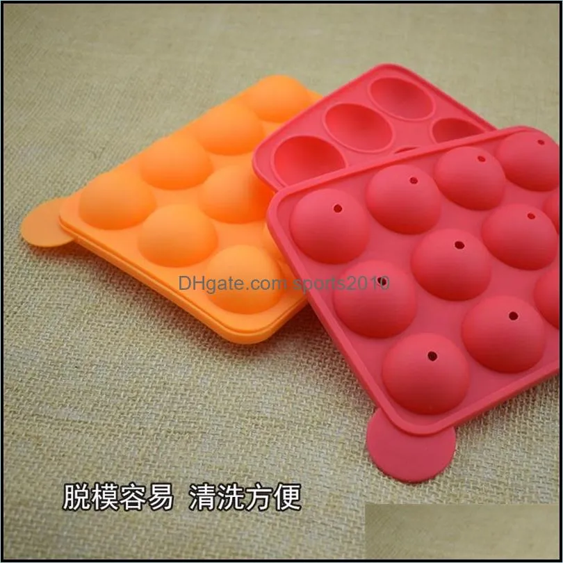 1pc 12/20 holes chocolate ball cupcake cookie candy maker diy baking tool silicone  lollipop mold stick tray cake mould 1853 v2