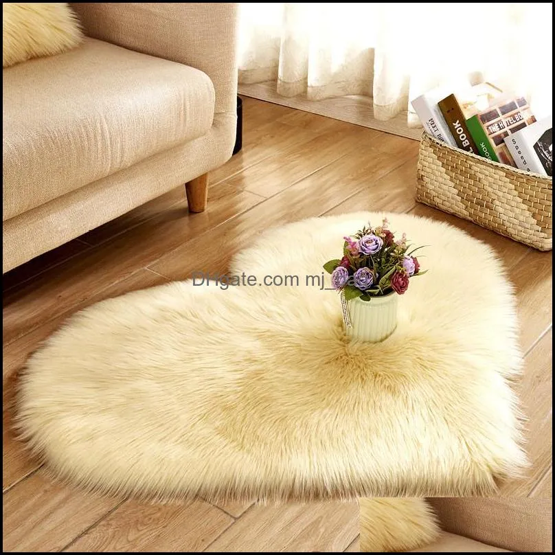 plush heart shaped mat 40x50cm 50x60cm living room office imitation wool carpet bedroom soft home non slip rugs