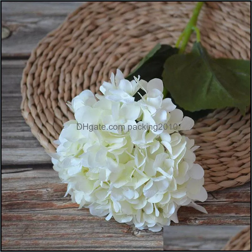 50cm single stem hydrangea flower white pink blue simulation hydrangeas for wedding party diy home decoration