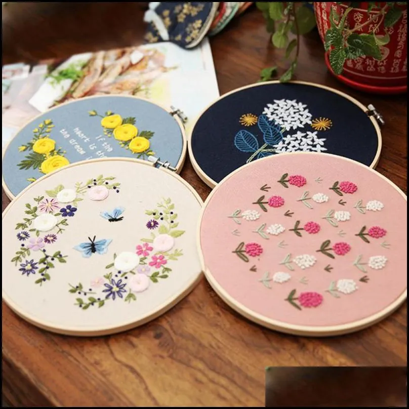 other arts and crafts european diy embroidery flower pattern handwork needlework for beginner cross stitch kit painting hoop home