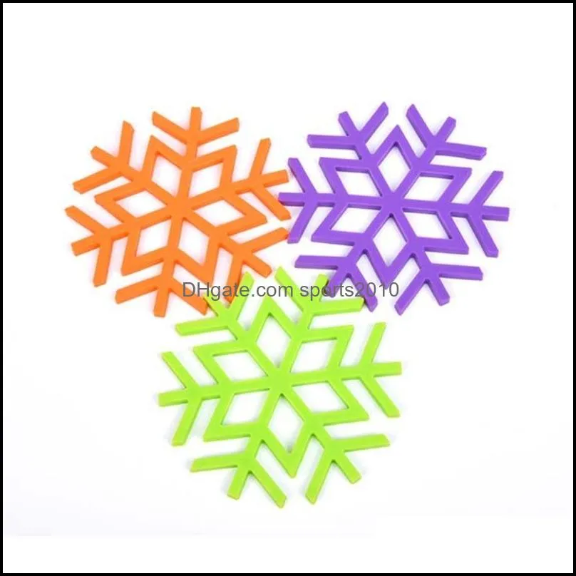 kitchen accessories place pad silicone heat insulation table mat originality snowflake placemat with high quality popular 3 98mc j1