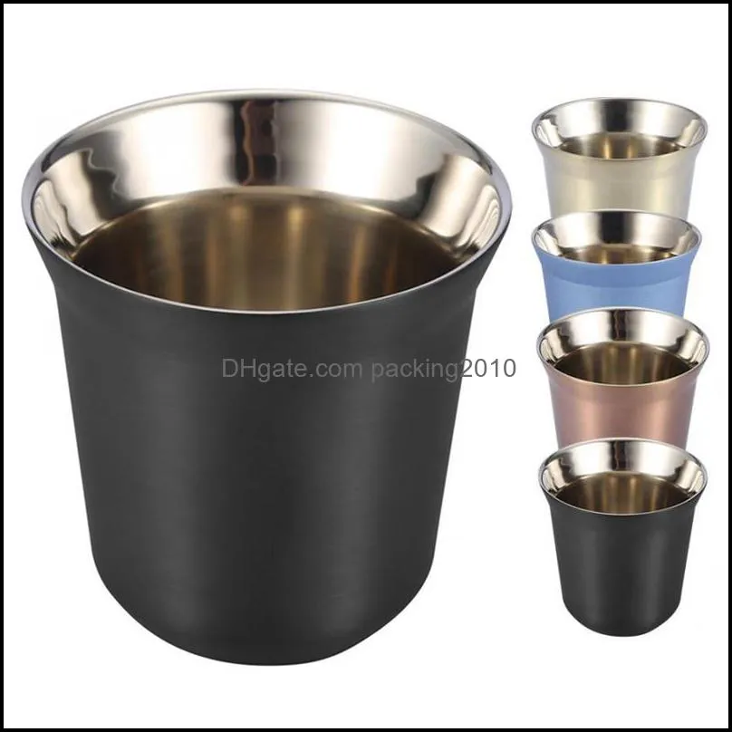 coffee cup double wall stainless steel espresso mugs 80ml insulated coffee tea cups dishwasher safe easy clean coffee mug