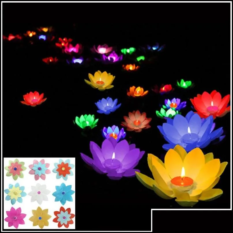 30 pcs/lot valentine candles lanterns wedding party decoration wishing water lights floating lantern lotus flower lamp ornament