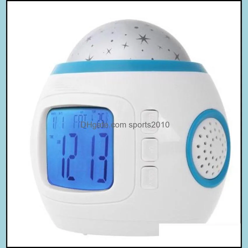 originality starry sky projection clock colorful blue screen personality digital alarm clock music lamps home decorate new arrival 19xj