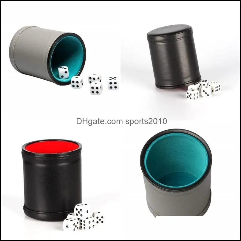 dice cup set pu leather whiskey bar pu leather sieve cups game party props high quality 8 5oj uu