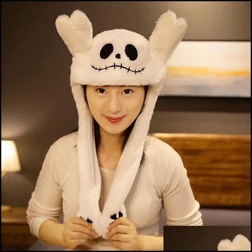 party favor cute rabbit ears hat moving airbag soft jumping up funny cap toy cartoon girls kawaii plush toys gift for adult children