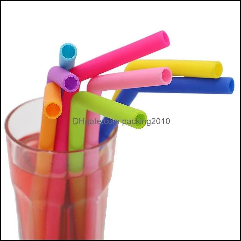 drinking straw silicone stripes straw 6 color silicone eco straws reusable for 800ml mugs smoothie flexible sucker 616 v2