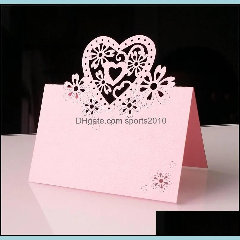 40pcs laser cut love table name place card wedding decoration party favors pearl paper table place card wedding supplies 1294 v2