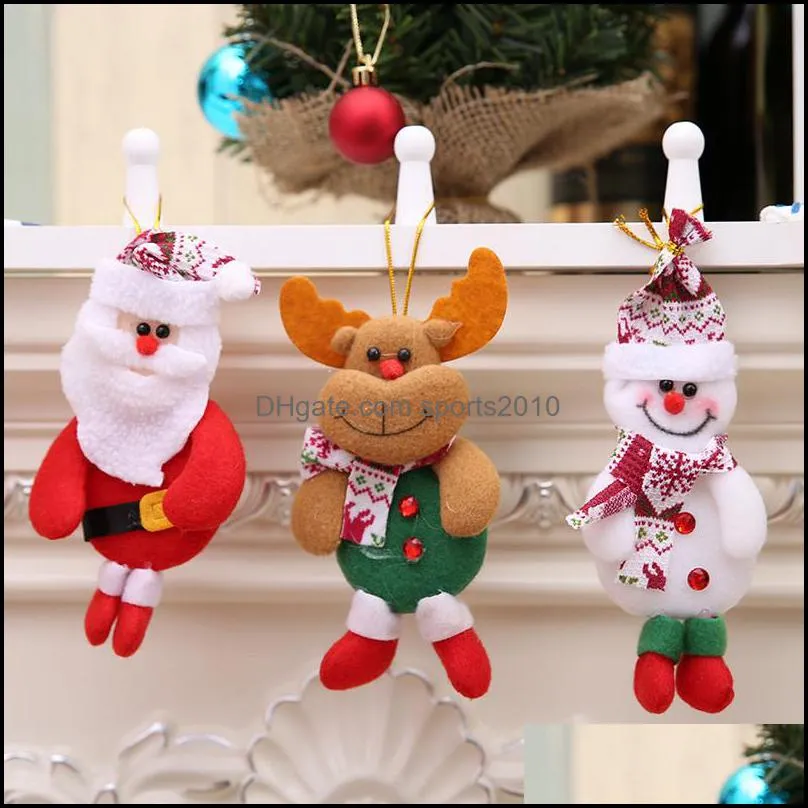 christmas tree decoration pendant santa claus snowman elk doll hanging ornaments xmas tree window hanging decoration