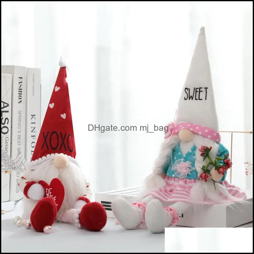 valentines party gnomes plush decorations handmade swedish tomte for home office shop tabletop decor