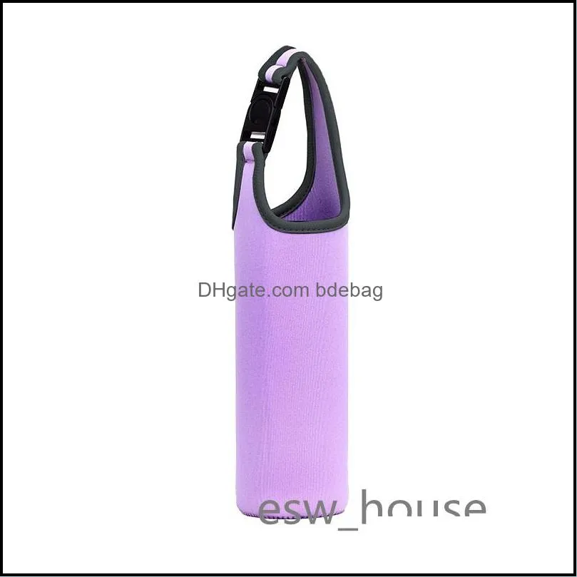 portable neoprene water bottle sleeve with carrying handle s size sport water bottles cup carrier pouch