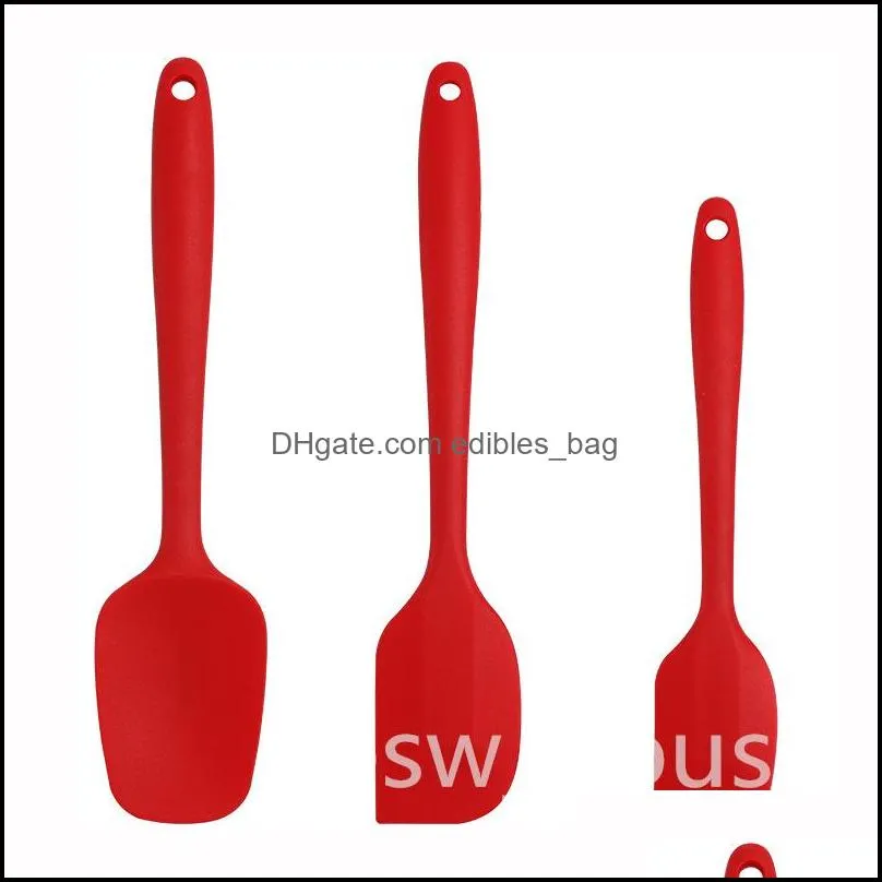 3 piece silicone spatula set resistant non stick kitchen tools scraper spatulas utensils for cooking baking and mixing