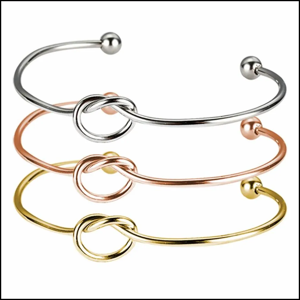 stainless steel knot bracelet rose gold silver gold color bangle heart charm bracelet love bangles can engrave name bridesmaid wedding