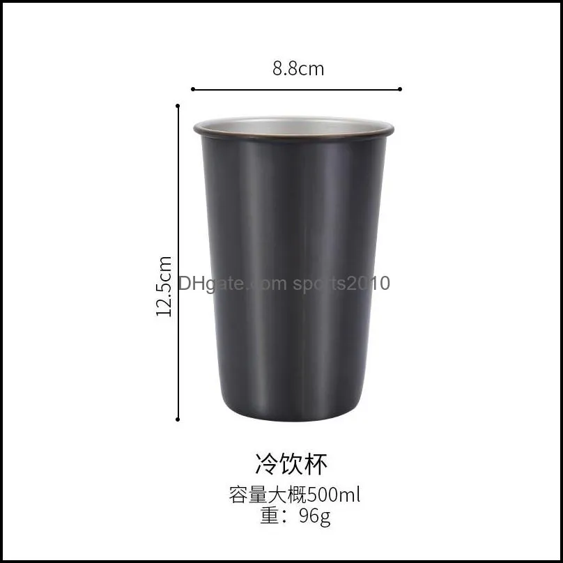 stainless steel beer mug coffee beer wine tea juice milk drink tumbler outdoor camping travel 500ml cup