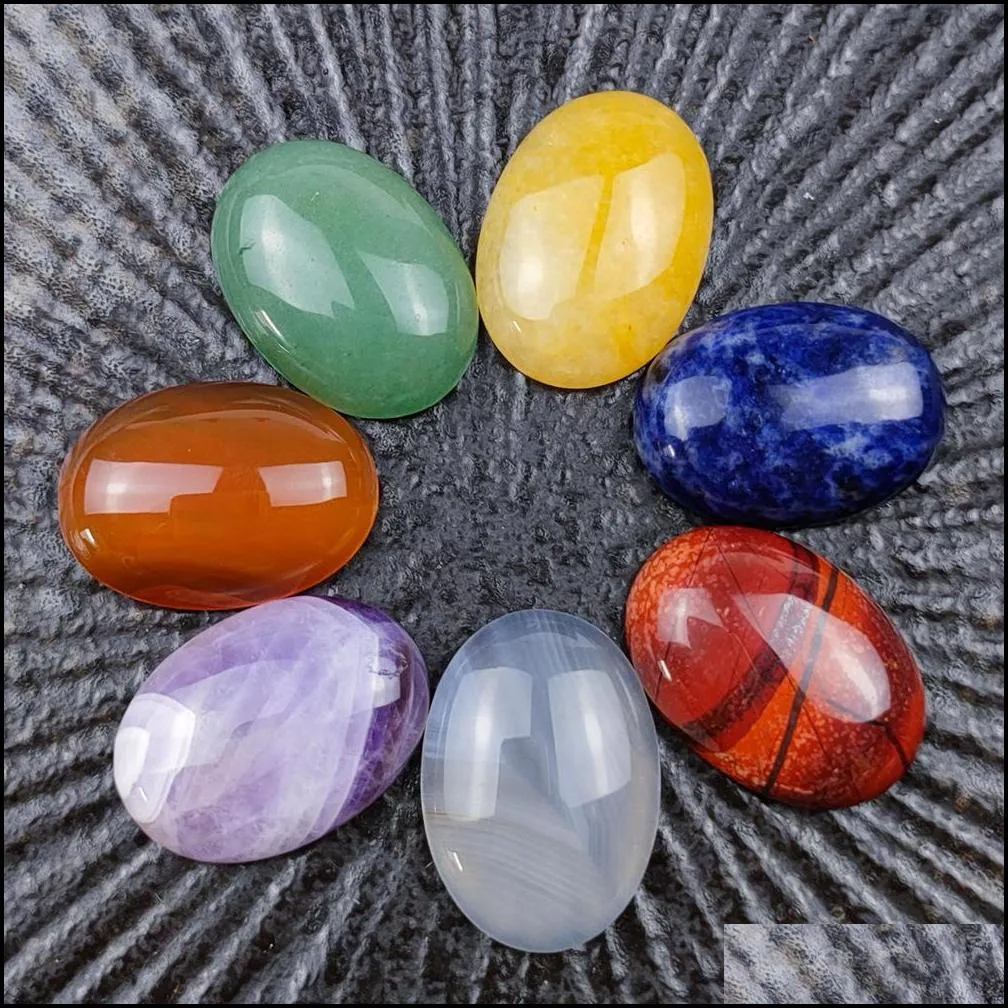 loose oval reiki seven chakra healing natural stone tumbled irregular polishing rock quartz yoga energy bead decoration