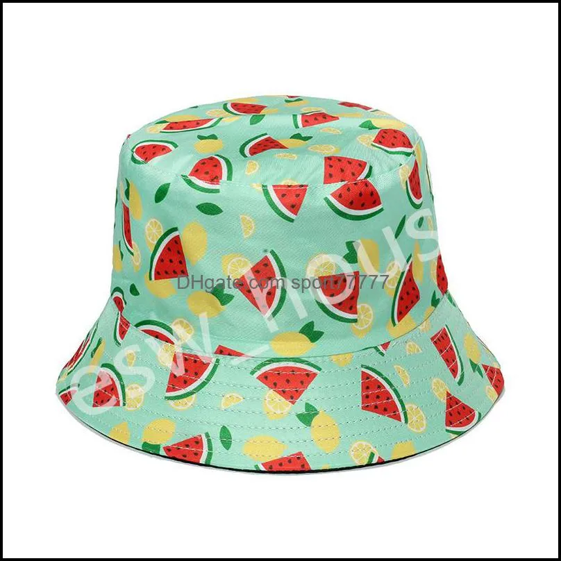 summer adult party hats unisex fruit pattern orange peach lemon magon design outdoor anti sun hats