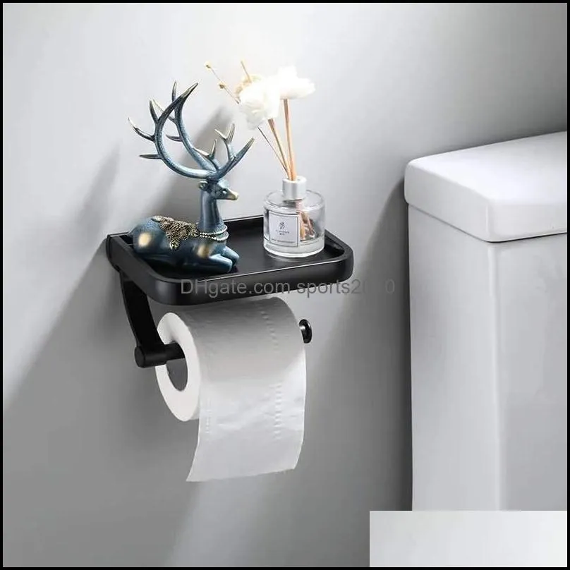 wall mounted black toilet paper holder tissue paper holder roll holder with phone storage shelf bathroom accessories 1454 v2