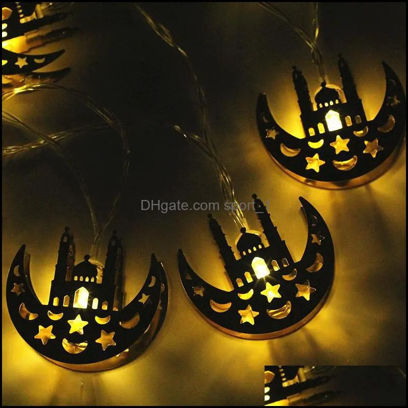 ramadan festival 10 led string light islamic eid home garden decor ramadan moon castle decoration light string