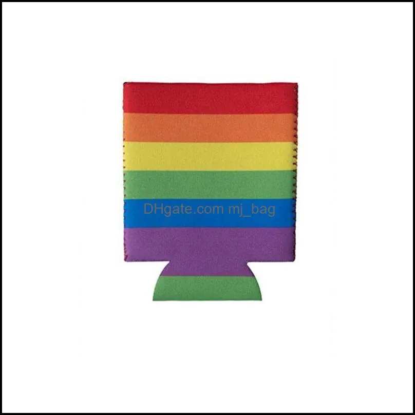 rainbow pride can bottle coolers sleeves neoprene insulated lgbt theme can beer juice water bottles sleeve party supply