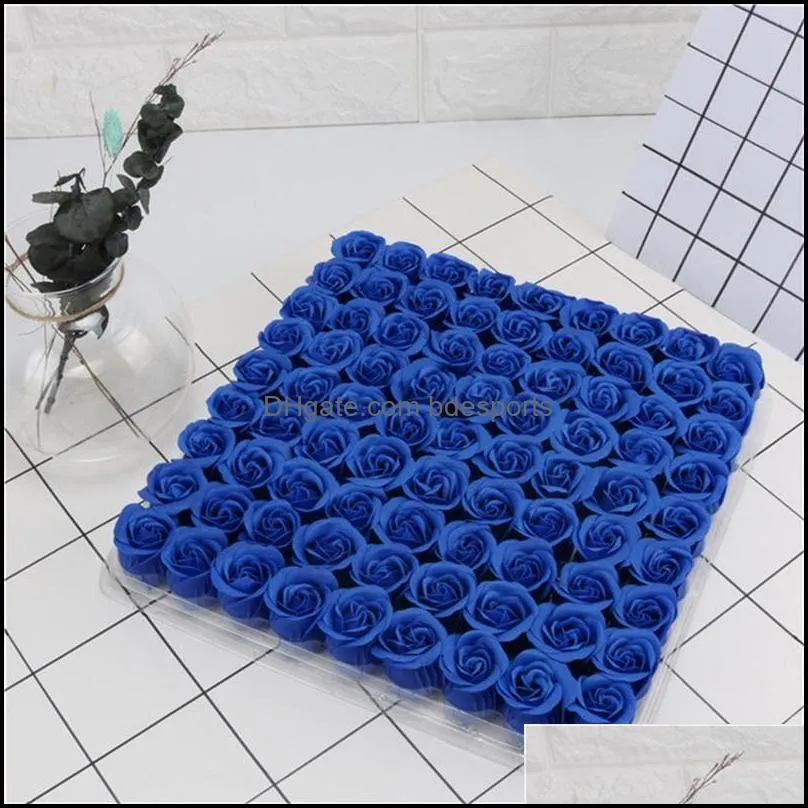 81pcs/set rose bath body flower floral soap scented rose flowers essential wedding valentines day gift holding 20220111 q2