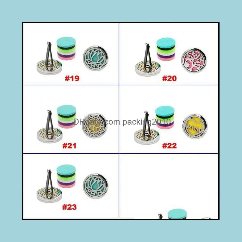 30mm car perfume clip home  oil diffuser for car locket clip stainless steel car air freshener conditioning vent clip
