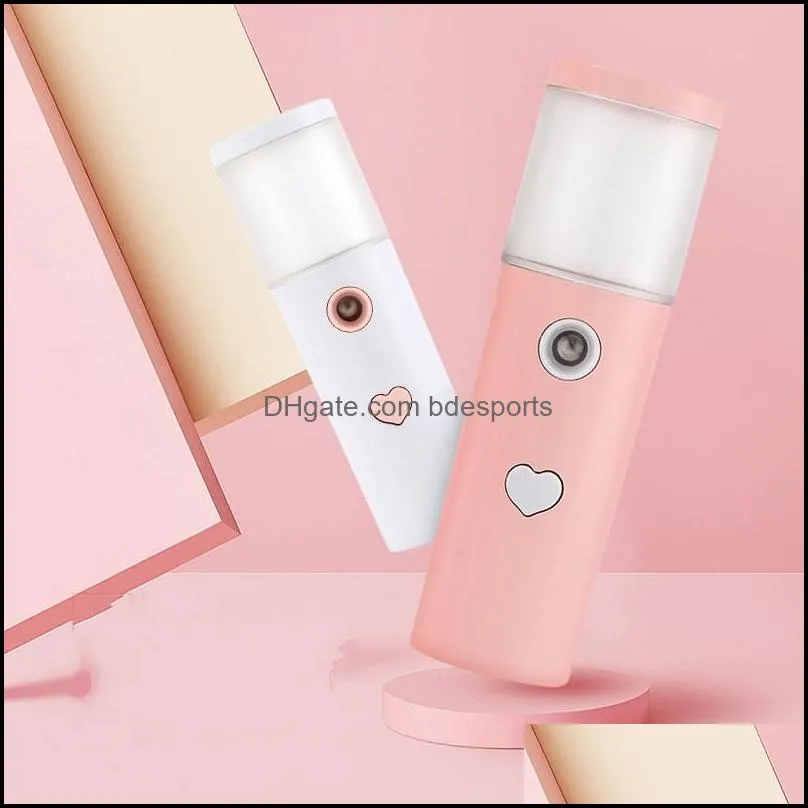 cylindrical usb face steaming devices cold spray water supply instrument makeup humidifiers love heart ladies skin care 6 5cl g2