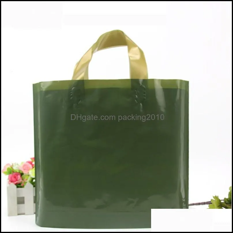 pe plastic shopping bag with handle shopping store clothes gifts bag 45x35add10cm