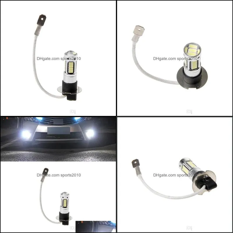 2x h3 30w 4014 led white headlights drl light kit bulb lamp 30smd 6000k